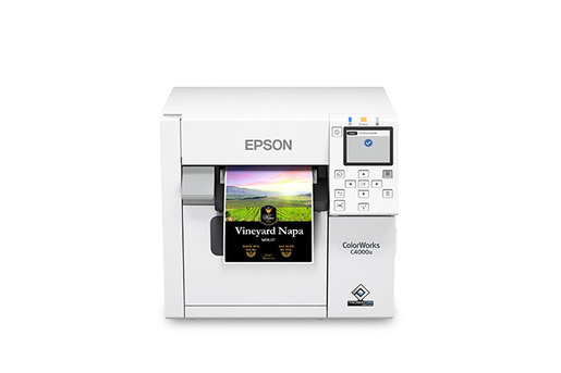 Epson ColorWorks CW-C4000 - impresora compacta de etiquetas a color en configuración de referencia